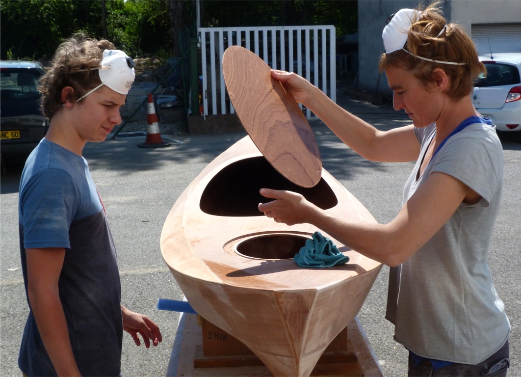 Début juillet, ce sont Maud et Gaël qui viennent construire un Wood Duck 12 à l'atelier. 